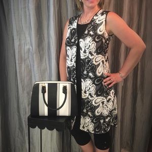 Berek black and white lace paisley vest.